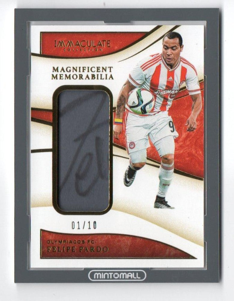 2020 PANINI IMMACULATE COLLECTION Felipe Paldo Magnificent Memorabilia Gold card numbered 01 of 10