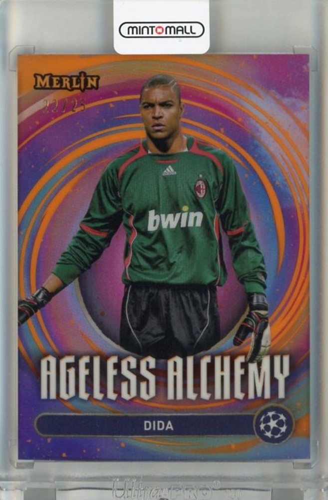 2024-25 Topps Merlin UEFA Club Competitions Dida Ageless Alchemy Orange trading card serial #AA2022/25