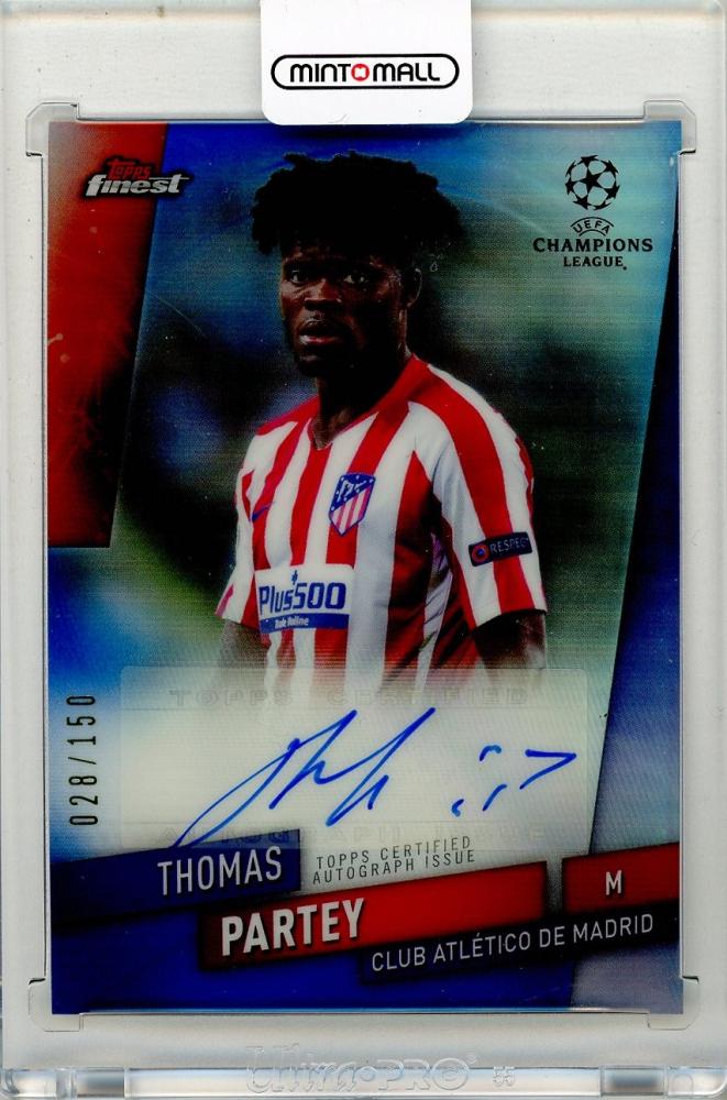 2019-20 TOPPS Finest UEFA Champions League Thomas Partey Autograph Blue Refractors card #FATP028/150