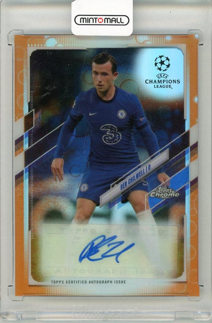 2020-21 TOPPS Chrome UEFA Champions League Ben Chilwell Autographs Orange Bubbles Refractors card for Chelsea FC