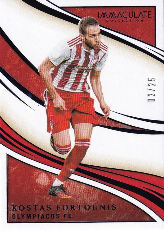 2020 Panini Immaculate Collection Kostas Fortounis Olympiacos FC Sapphire parallel trading card serial numbered 02/25