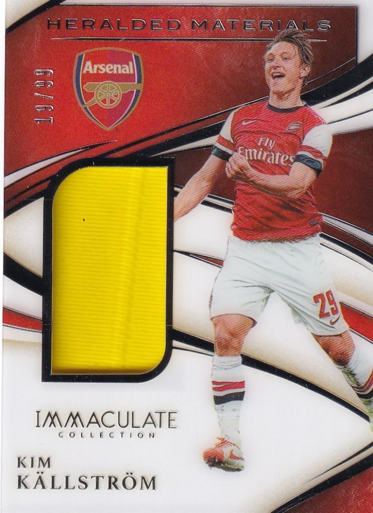 2020 Panini Immaculate Collection Arsenal Kim Kallstrom Heralded Materials card number 19 of 99