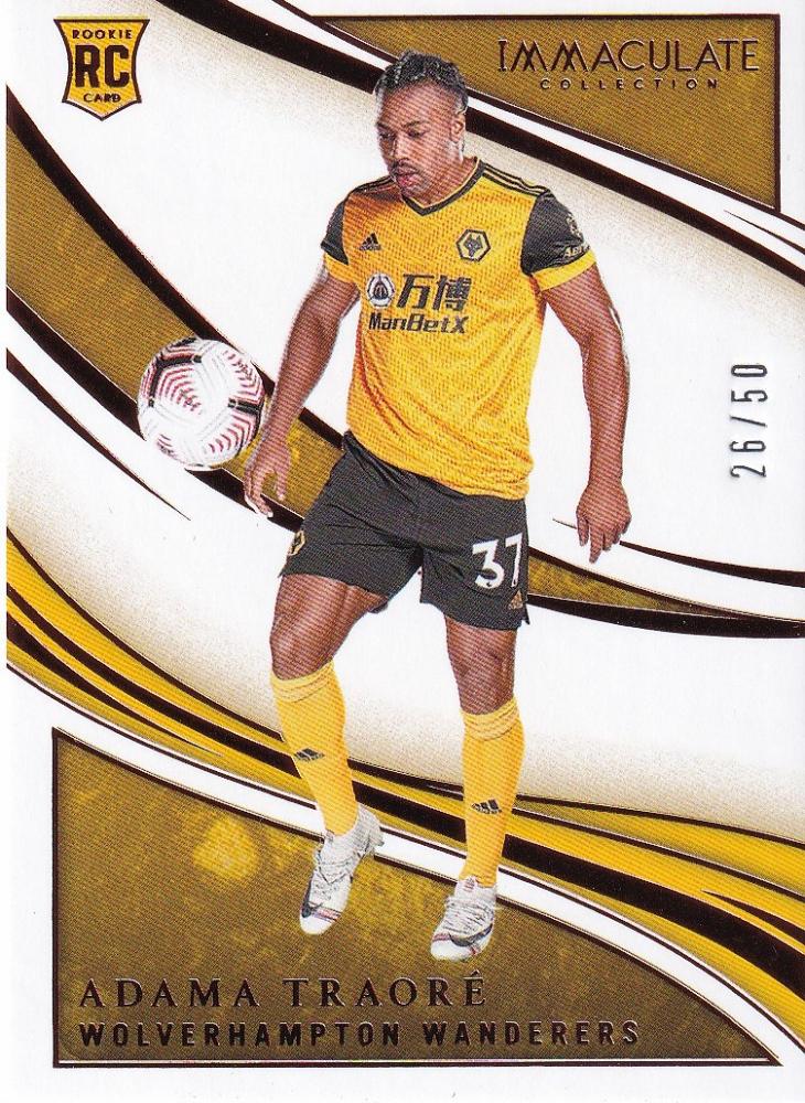 2020 Panini Immaculate Collection Wolverhampton Wanderers Adama Traore base Bronze Parallel card number 26 of 50