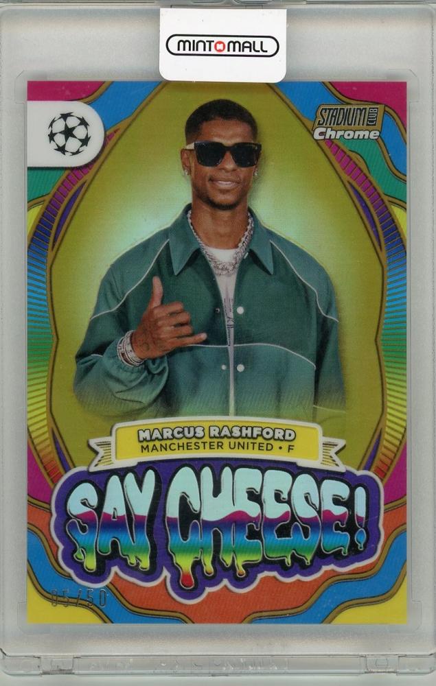 2024 TOPPS UEFA Champions League trading card of Marcus Rashford serial number 05 out of 50 from Manchester United
