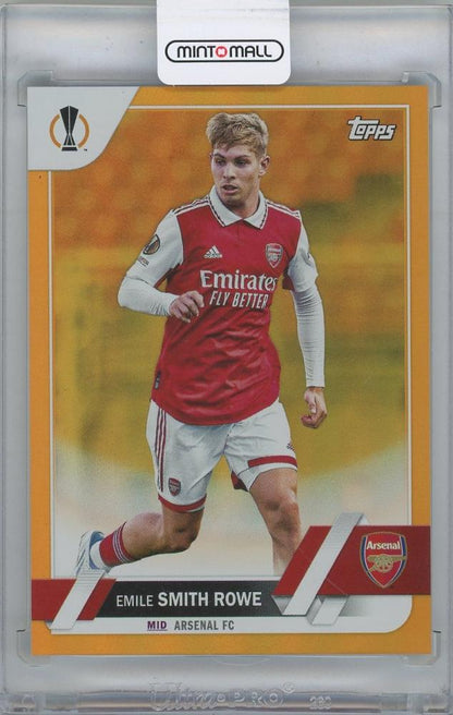 2022-23 TOPPS UEFA Club Competitions Orange #55 Emile Smith Rowe Arsenal trading card limited to 25 copies