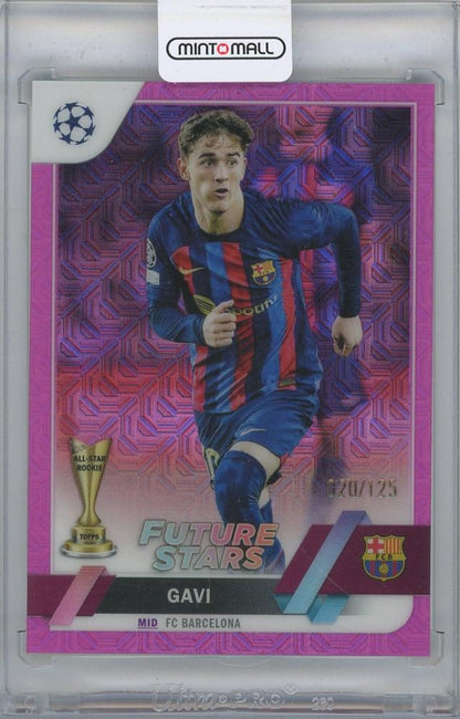 2022-23 TOPPS UEFA Club Competitions Japan Edition Chrome Mojo Fuchsia Refractors card #178 featuring GAVI