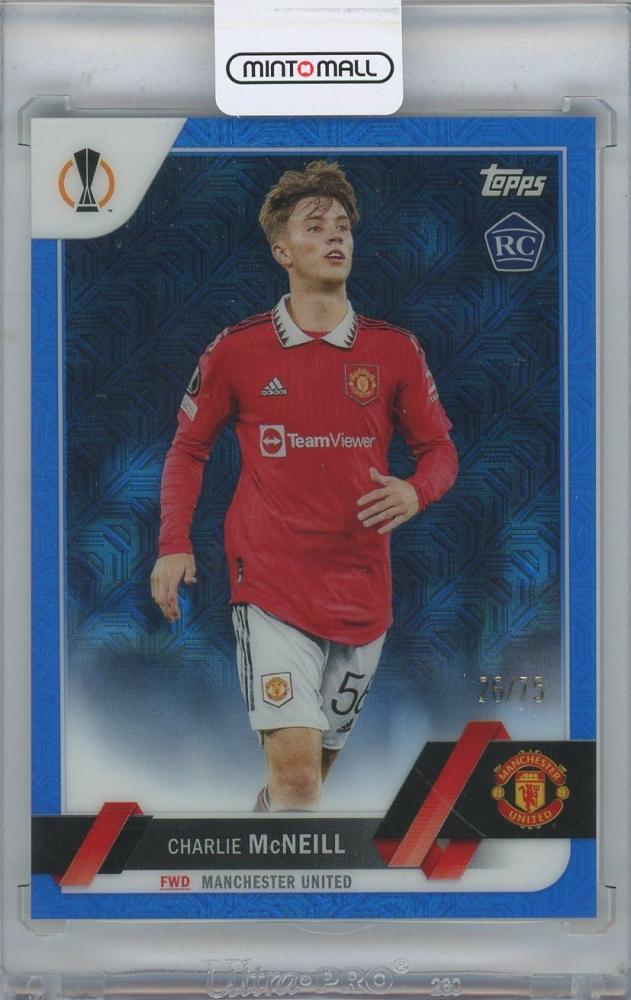 2022-23 TOPPS UEFA Club Competitions Japan Edition Chrome Mojo Blue Refractors Charlie McNeill #85 card