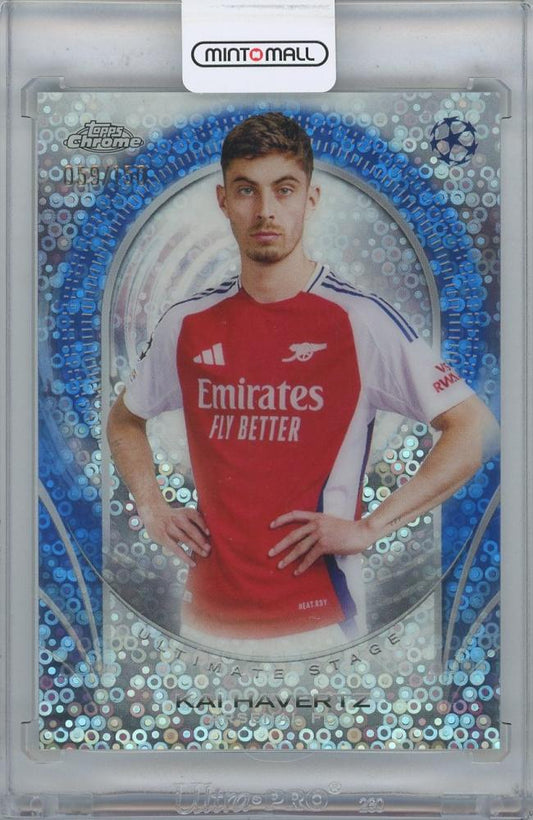 2024-25 TOPPS Chrome UEFA Club Competitions Kai Havertz Arsenal Blue Refractors card number 059/150