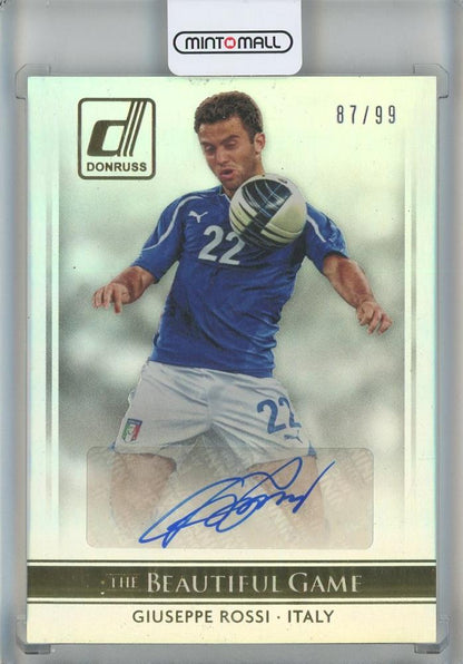 2015 Donruss Giuseppe Rossi The Beautiful Game Signatures trading card serial number 5787 of 99 from Italy