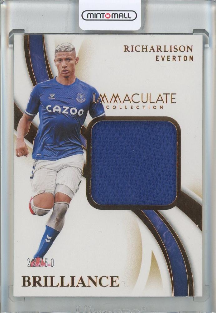 2019-20 Immaculate Collection Richarlison Brilliance Memorabilia Bronze card numbered 2722/50 from Everton