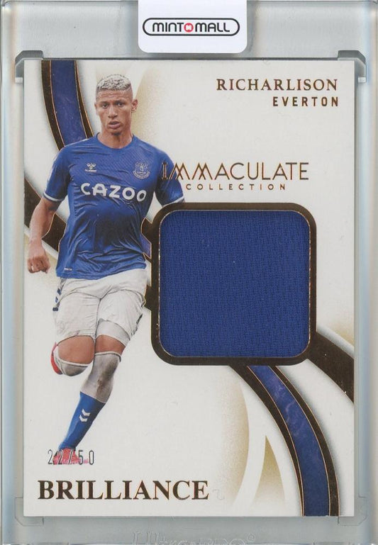 2019-20 Immaculate Collection Richarlison Brilliance Memorabilia Bronze card numbered 2722/50 from Everton