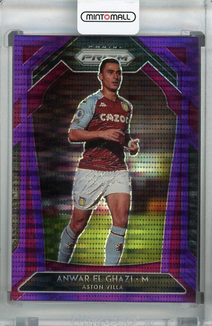 2020-21 Panini Prizm Premier League Anwar El Ghazi Aston Villa Violet parallel trading card 52 out of 99