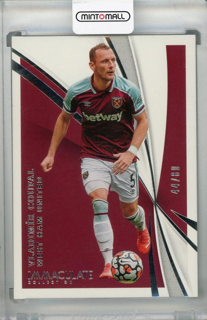 2021 Panini Immaculate Collection West Ham United Vladimir Coufal card numbered 44 of 80 with slight back scuff