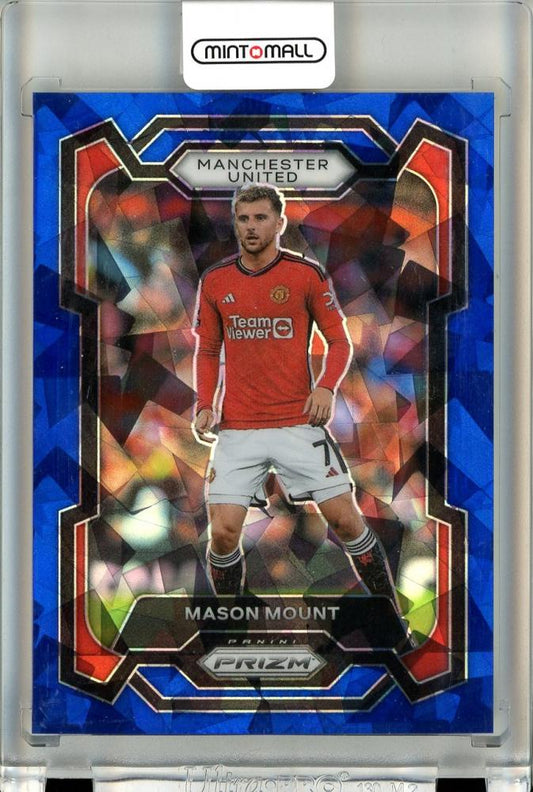 2023-24 Panini Prizm Premier League Mason Mount Base Blue Ice Prizm card serial number 31 of 75