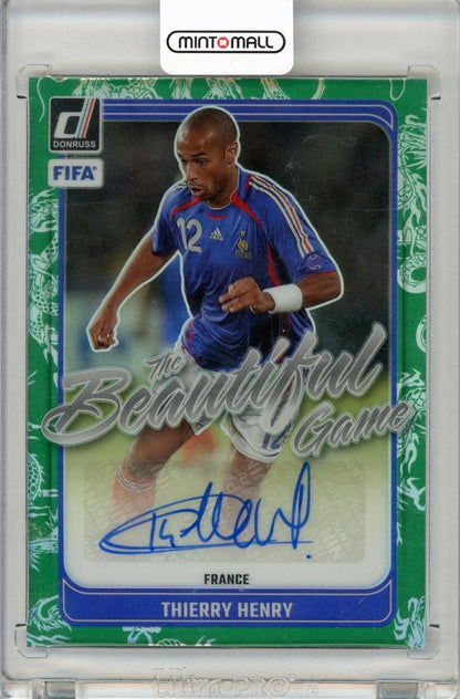 2024-25 Donruss Beautiful Game Autographs Dragon Scale card featuring Thierry Henry, serial number 40