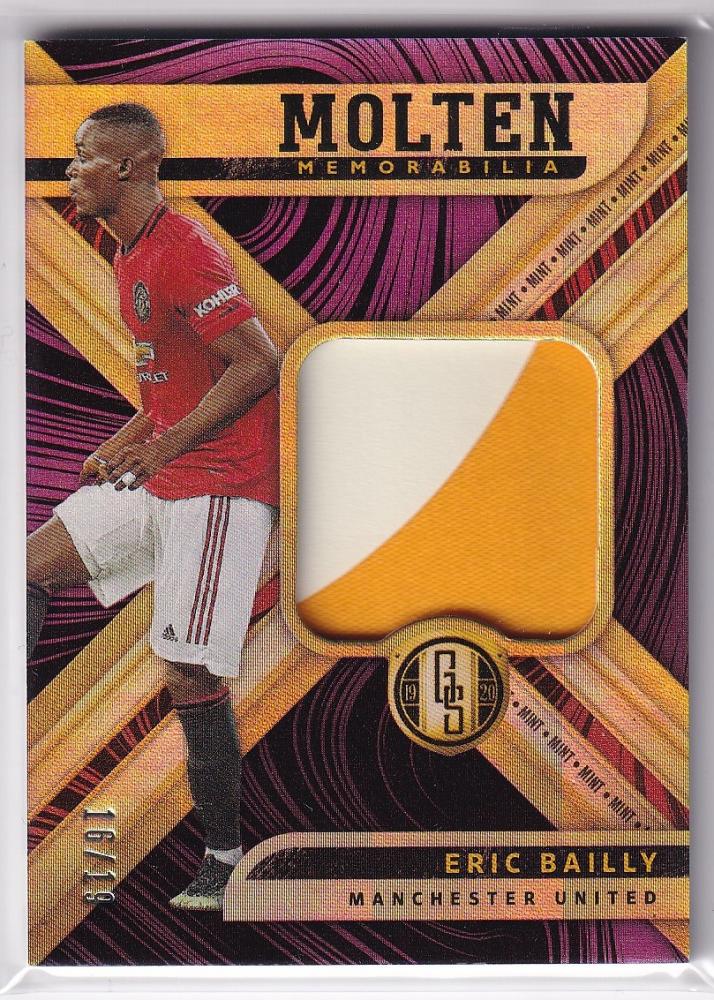 2019-20 PANINI Gold Standard Mint Parallel Molten Memorabilia Eric Bailly card numbered 16 out of 19 with back stain