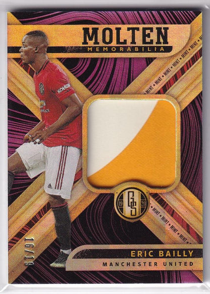 2019-20 PANINI Gold Standard Mint Parallel Molten Memorabilia Eric Bailly card numbered 16 out of 19 with back stain