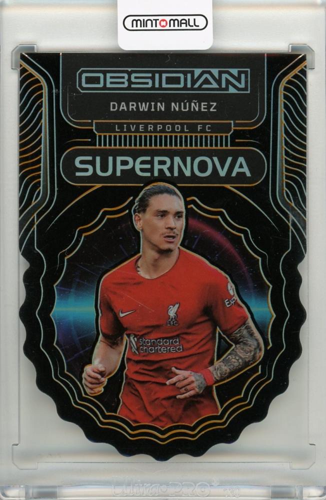 2022-23 PANINI Obsidian Liverpool FC Darwin Nunez #10 Supernova Orange limited edition trading card