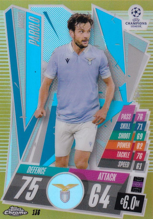 2020-21 Topps Chrome Match Attax UEFA Champions League Europa League SS Lazio Marco Parolo Gold Base Card 50/50