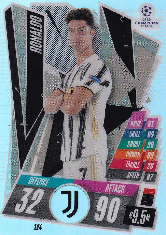 2020-21 Topps Chrome Match Attax UEFA Champions League Juventus Cristiano Ronaldo Base Refractor Parallel card