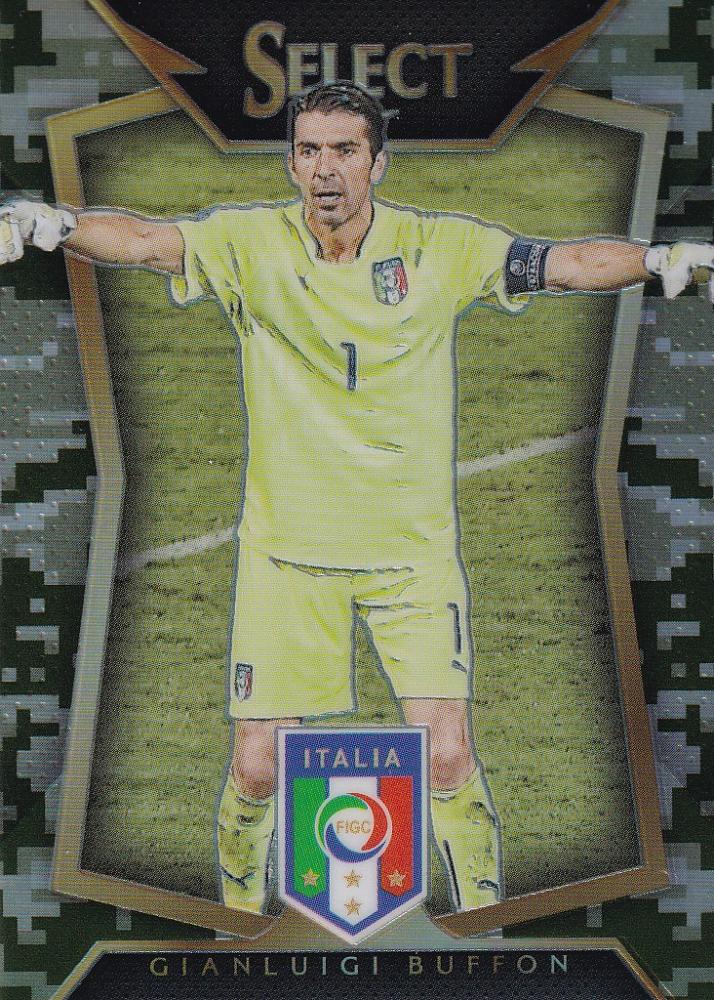 2015 Panini Select Italy trading card featuring Gianluigi Buffon Base Camo Parallel numbered 159 out of 249