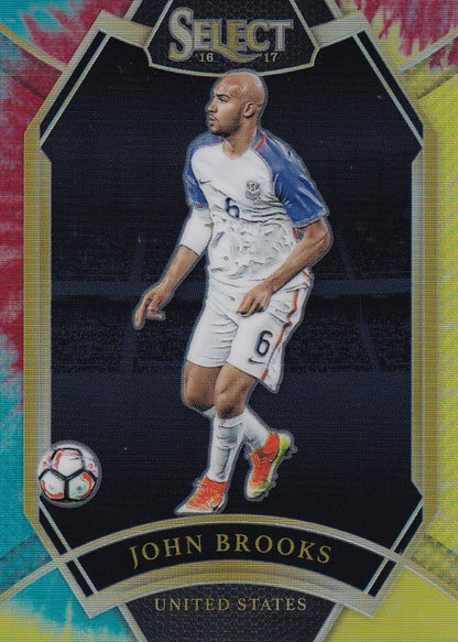 2016-17 Panini Select John Brooks Base Field Level Tie-Dye Parallel collectible card numbered 09 of 30
