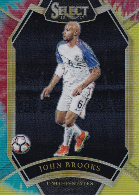 2016-17 Panini Select John Brooks Base Field Level Tie-Dye Parallel collectible card numbered 09 of 30