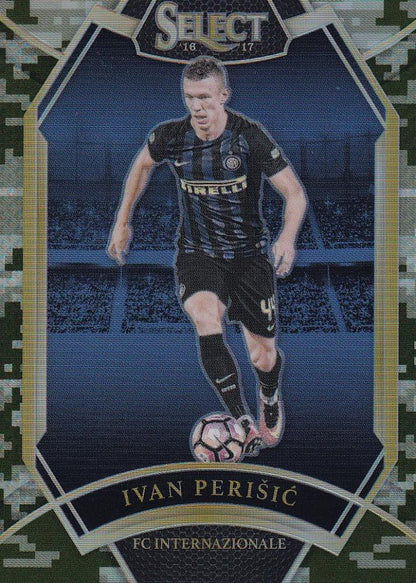 2016-17 Panini Select FC Internazionale Ivan Perisic Base Field Level Camo Parallel serial 13 of 20 football card