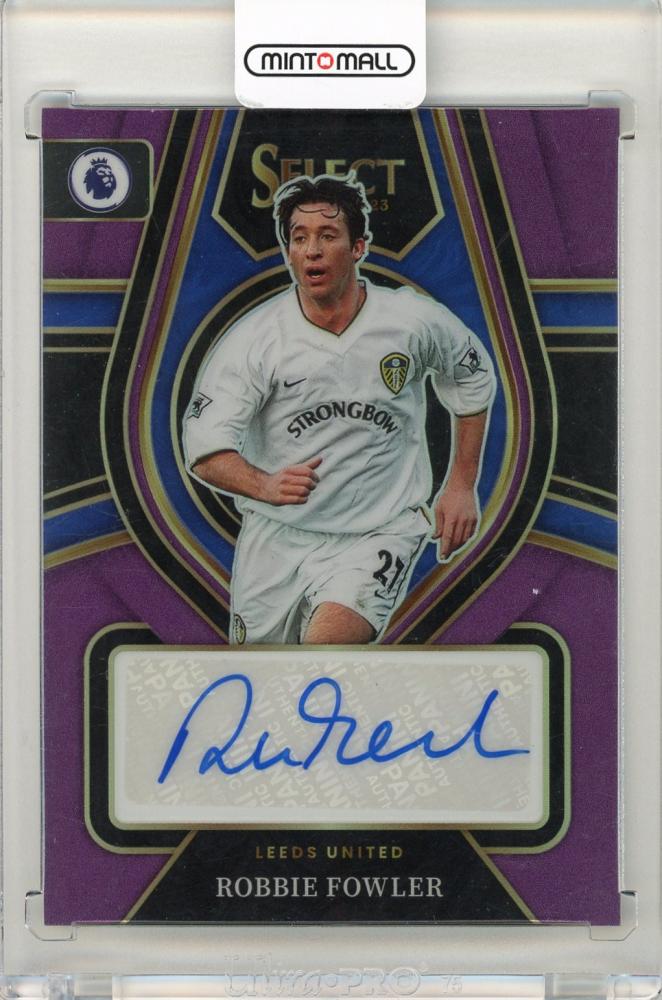 2022-23 Panini Select Premier League Robbie Fowler Purple Signatures card serial number 36 of 49 Leeds United