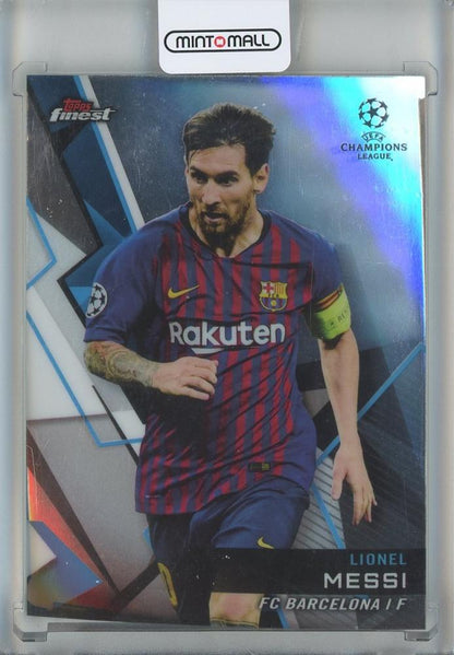 2018-19 Finest UEFA Champions League Lionel Messi trading card from FC Barcelona