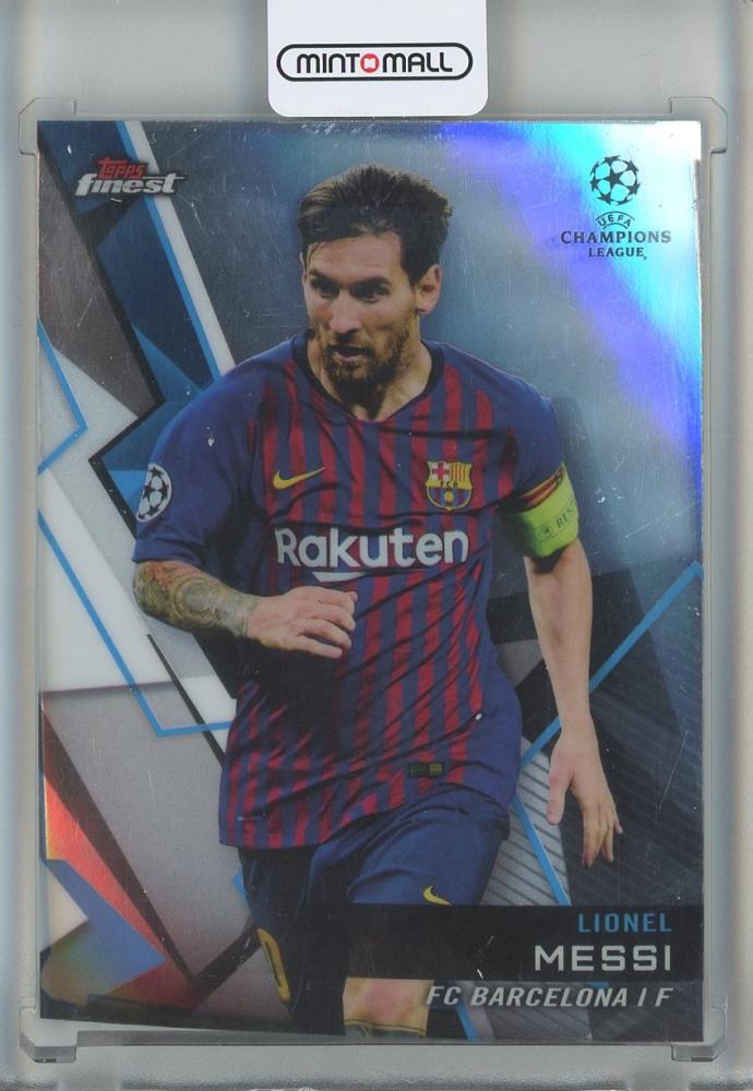 2018-19 Finest UEFA Champions League Lionel Messi trading card from FC Barcelona graded PSA9