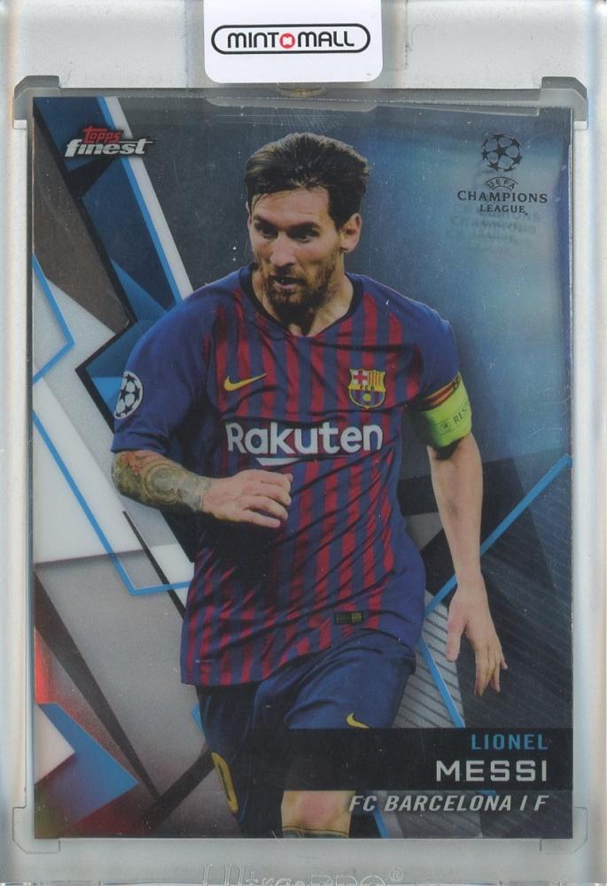 2018-19 Finest UEFA Champions League Lionel Messi trading card from FC Barcelona