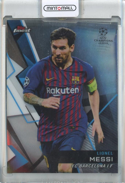 2018-19 Finest UEFA Champions League Lionel Messi trading card from FC Barcelona