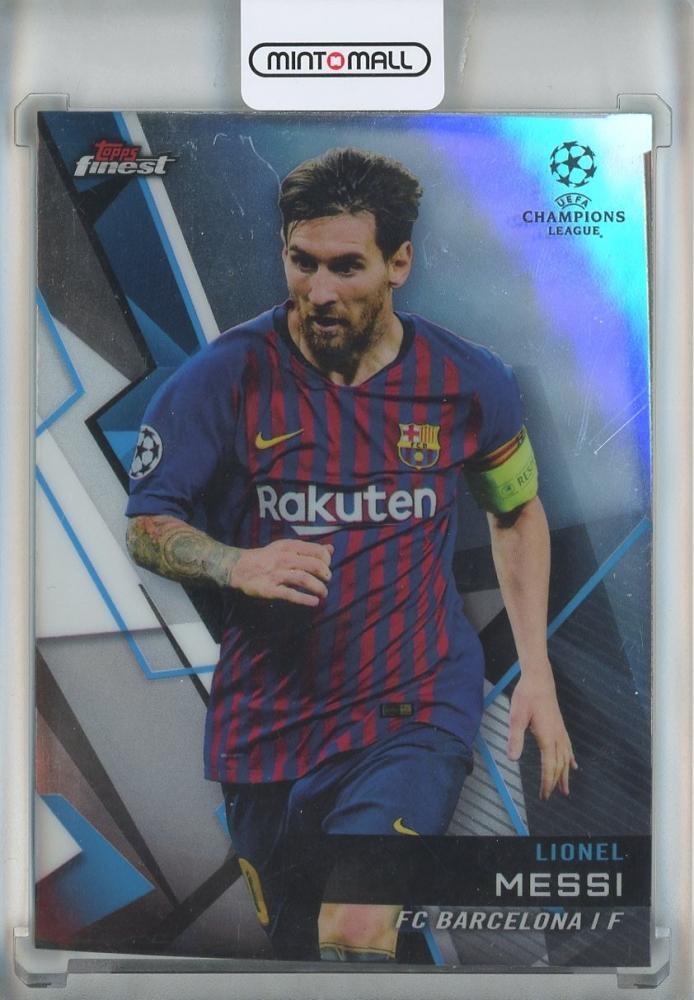 2018-19 Finest UEFA Champions League Lionel Messi trading card for FC Barcelona