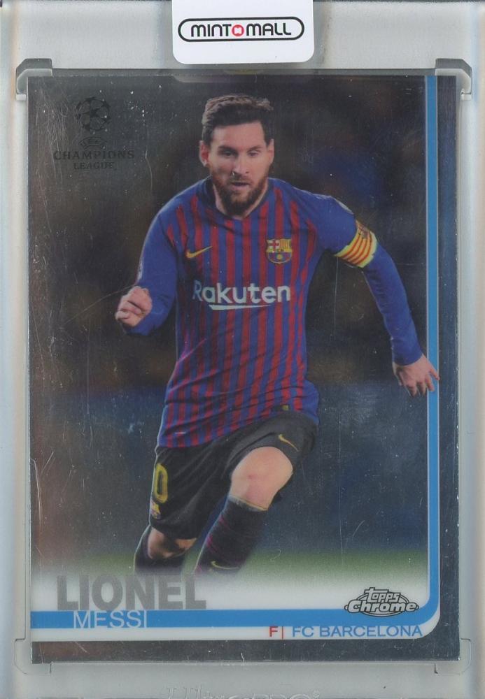 2018-19 Topps Chrome UEFA Champions League Lionel Messi trading card number 1 from FC Barcelona