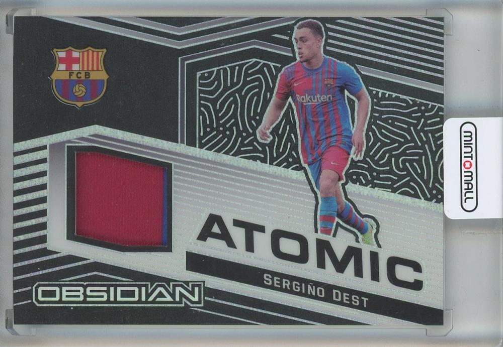 2021-22 Panini Obsidian Sergino Dest Atomic Material trading card serial #22116/149 from FC Barcelona