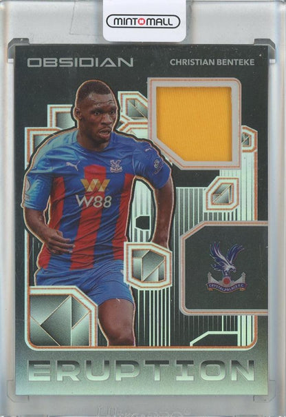 2020-21 Panini Obsidian Christian Benteke Eruption Materials Electric Etch Orange card numbered 40 of 50