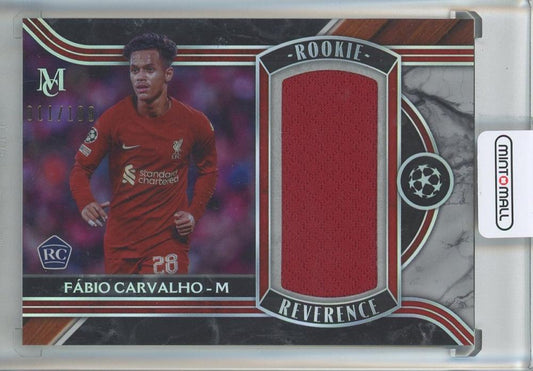 2022-23 Topps Museum Collection Fabio Carvalho Rookie Reverence Relics card #RRRFC011/199 Liverpool FC
