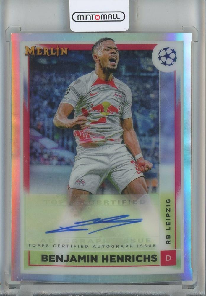2022-23 Topps Merlin UEFA autographed Benjamin Henrichs trading card from RB Leipzig