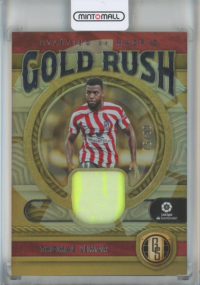 2022-23 Panini Chronicles Thomas Lemar Gold Rush Relics Silver trading card numbered 175 of 99 from Atletico Madrid
