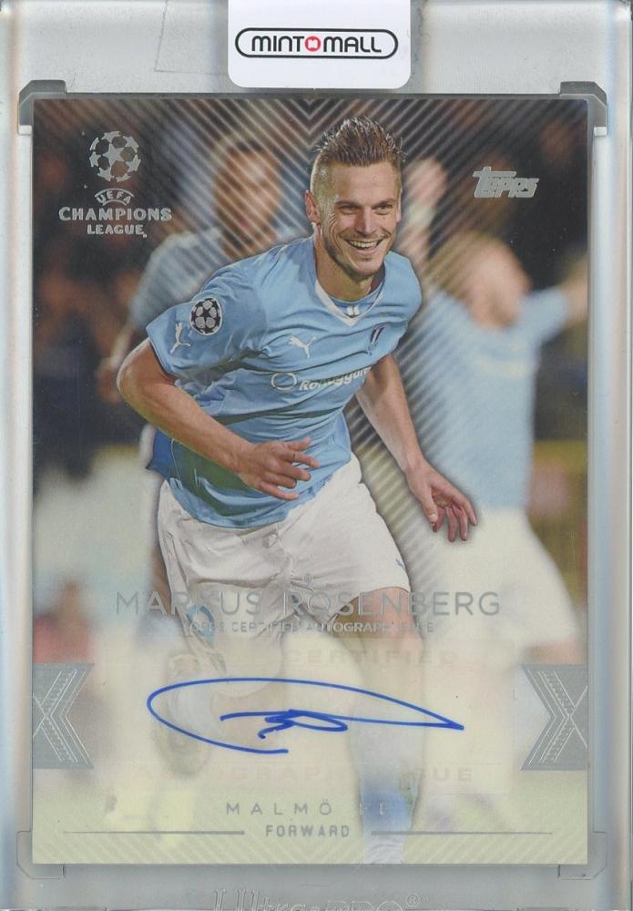 2015-16 Topps UEFA Champions League Markus Rosenberg Showcase Autographs trading card with autograph and Malmo FF team logo