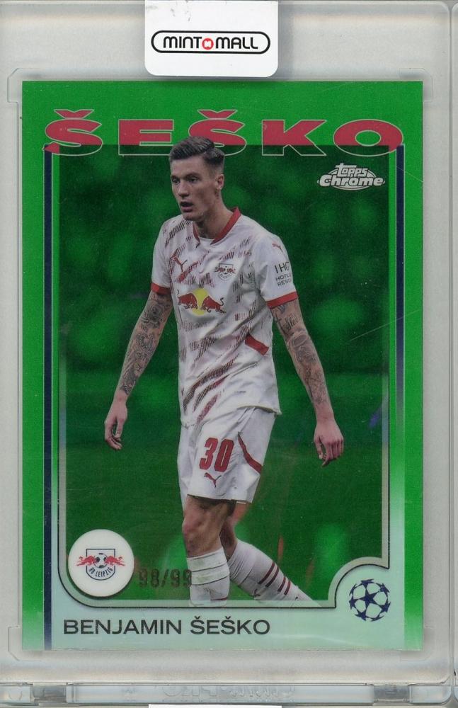 2025 TOPPS Chrome UEFA Benjamin Sesko trading card #9598/99 from RB Leipzig, unused condition