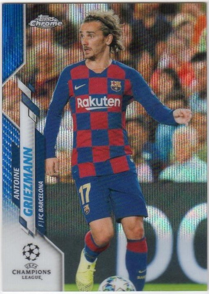 2019-20 Topps Chrome Champions League Antoine Griezmann card number 59 with Refractor finish serial 04/75