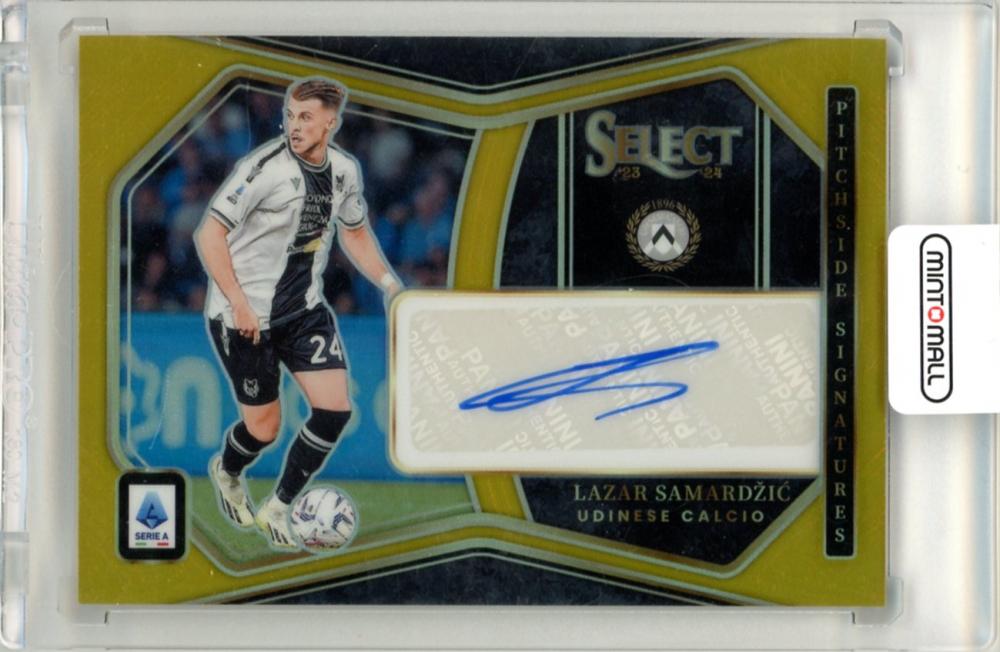 2023-24 Panini Select Serie A Lazar Samardzic Pitchside Signature 02 of 10 card from Udinese Calcio