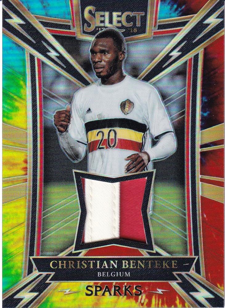 2017-18 Panini Select Christian Benteke Sparks Memorabilia Tie-Dye parallel card number 13 of 30