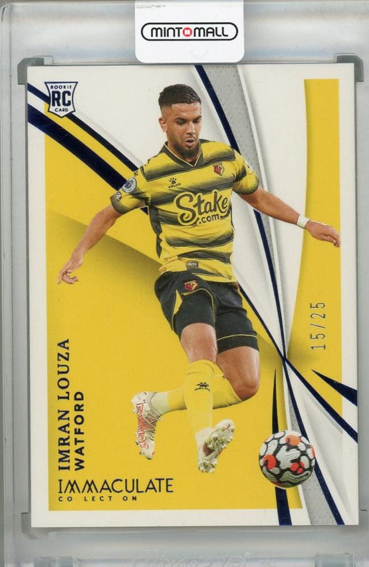2021 Panini Immaculate Collection Watford Imran Louza Base Premier League Sapphire Parallel card 15 of 25