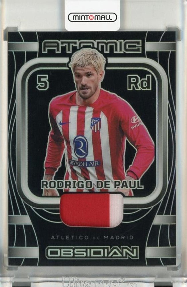 2023-24 Panini Obsidian Rodrigo de Paul Atomic Material trading card serial number 7165 of 199