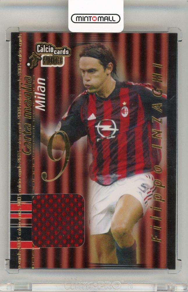 2002-03 Panini Calcio Filippo Inzaghi trading card featuring AC Milan football club