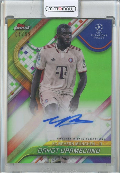 2024-25 Finest UEFA Club Competitions Dayot Upamecano Neon Green Autographed Refractor #BAUP04/99 FC Bayern Munich card