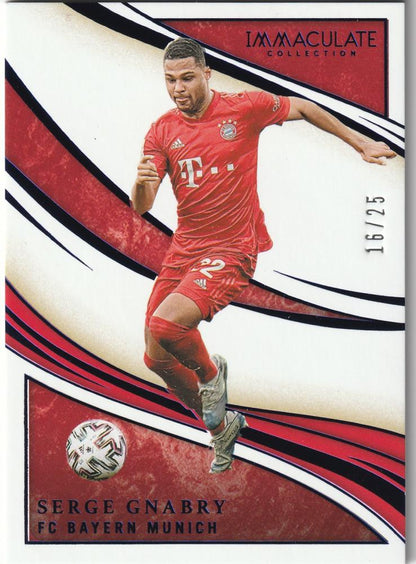 2020 Immaculate Collection Sapphire card number 37 of Serge Gnabry, serial 16 out of 25